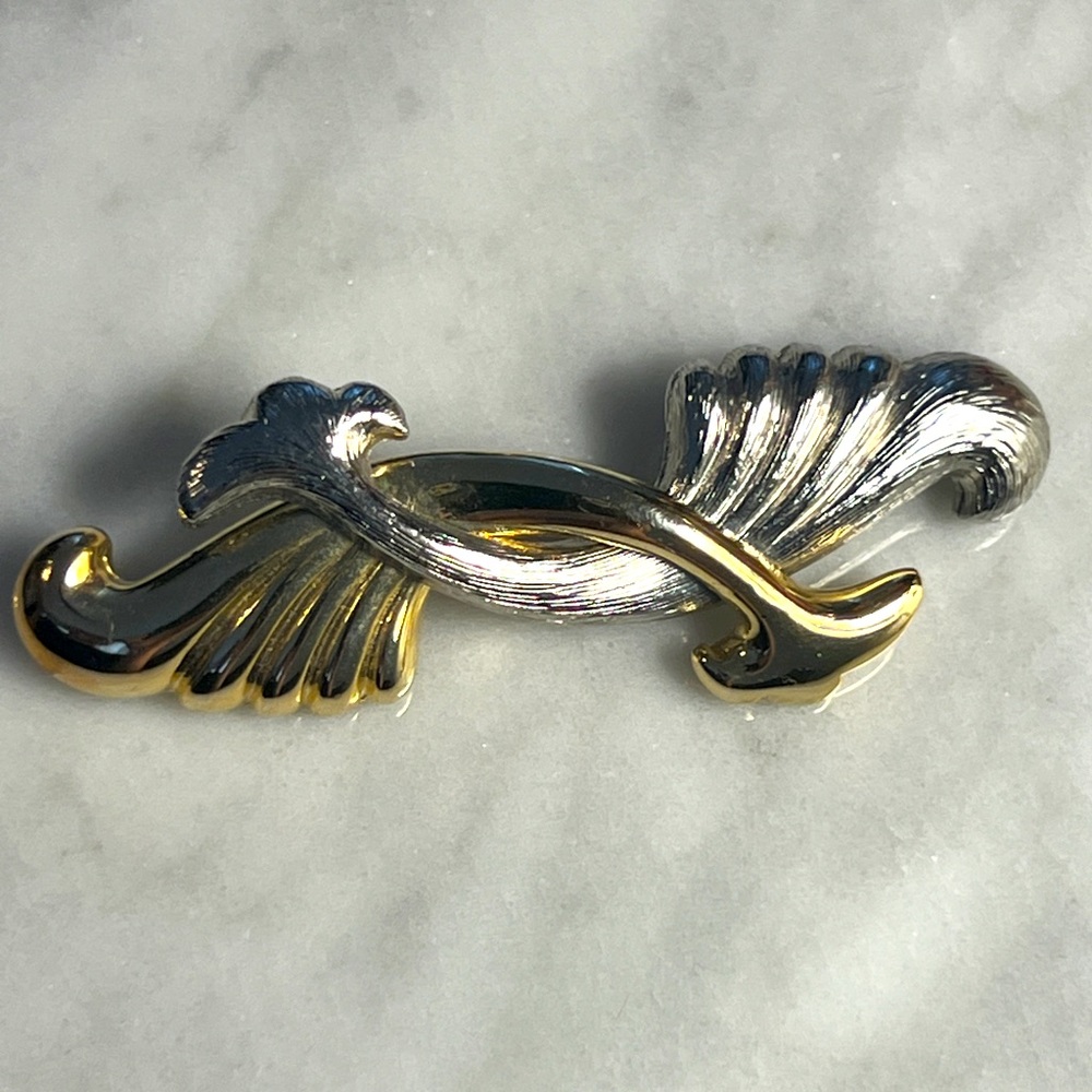 Vintage Monet Gold and Silver Tone Wing Brooch.